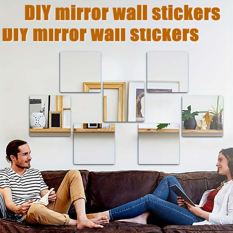 4pcs Set 3D Square Acrylic Mirror