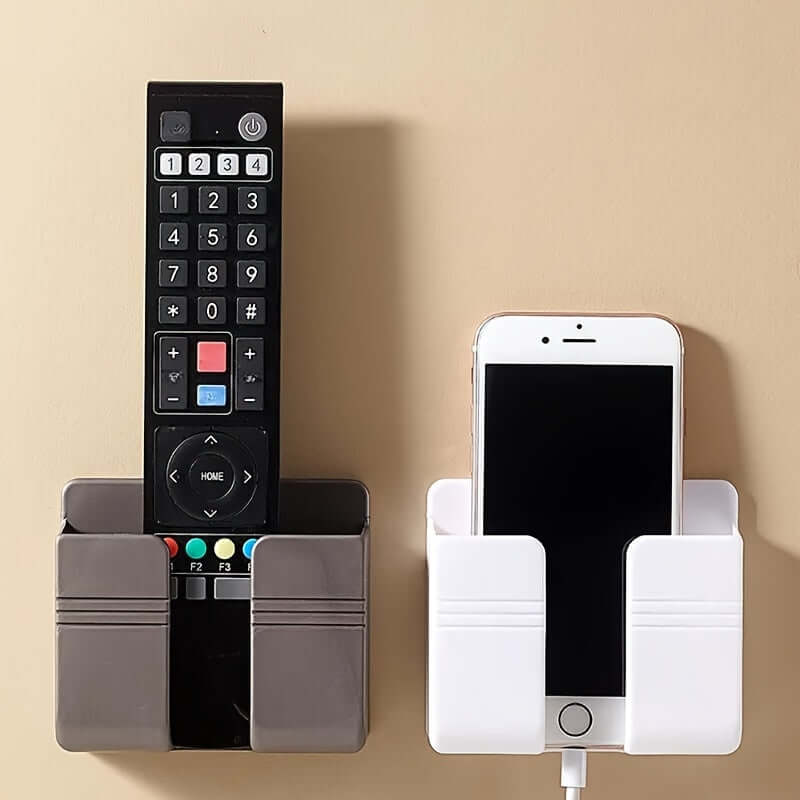 Wall Mounted Punch Free Hanging Remote Control Phone Storage Rack,