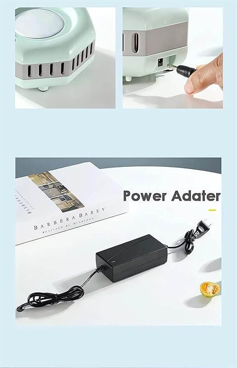 Portable Instant Cooling Cup power adapter setup and connection for efficient drink cooling.