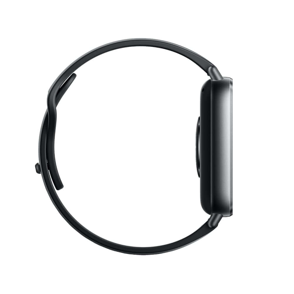 Xiaomi Redmi Watch 5 Active in black, showcasing a sleek square design and matte-finished frame.