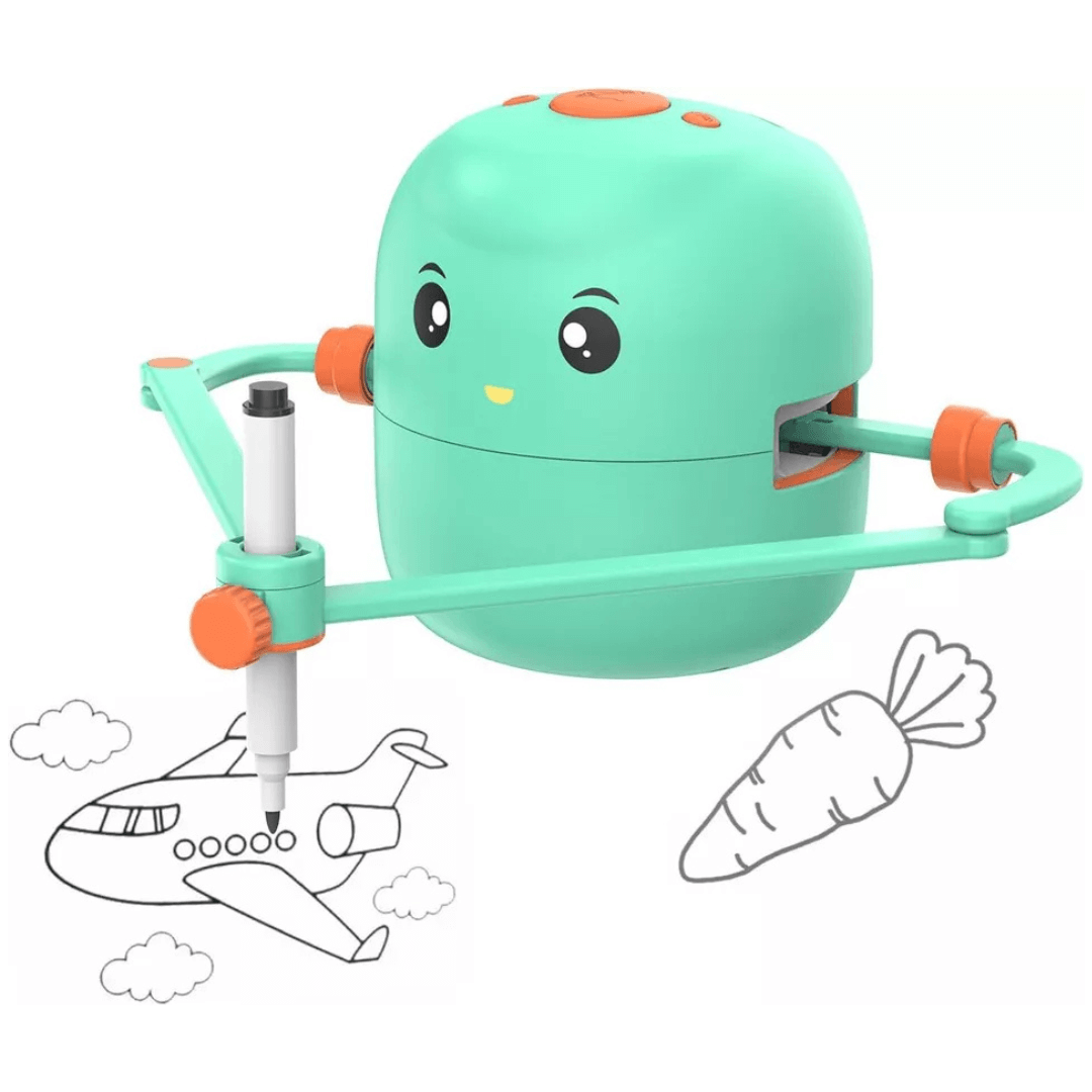 Colorful sketching toy for kids, featuring a drawing robot creating fun illustrations.