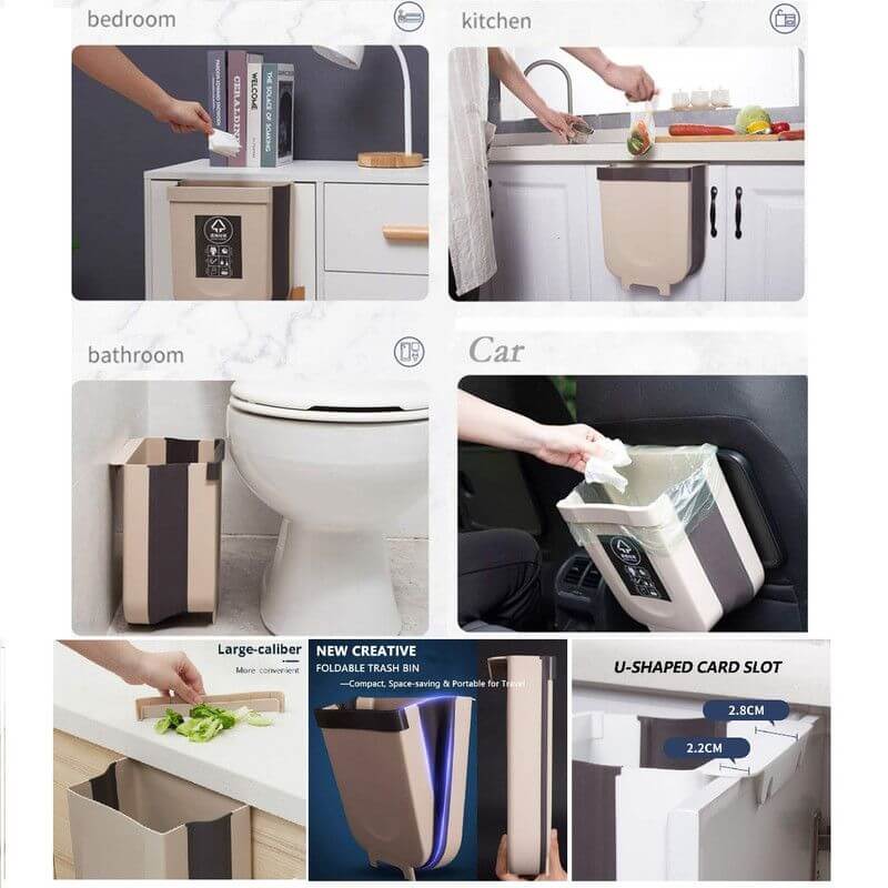 Kitchen Cabinet Foldable Trash Can