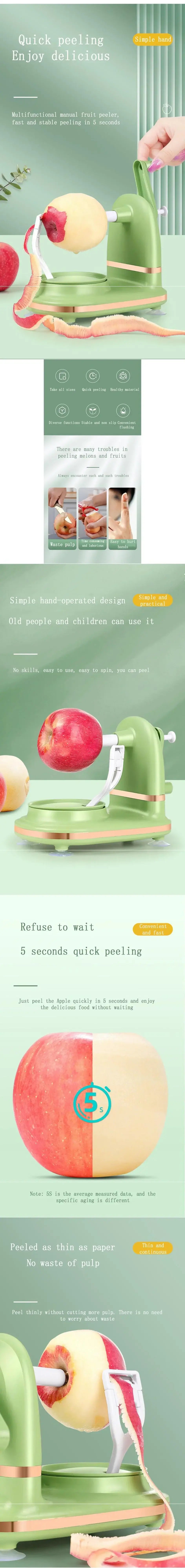 New Hand-cranked Apple Peeler Stainless Fruit Peeler