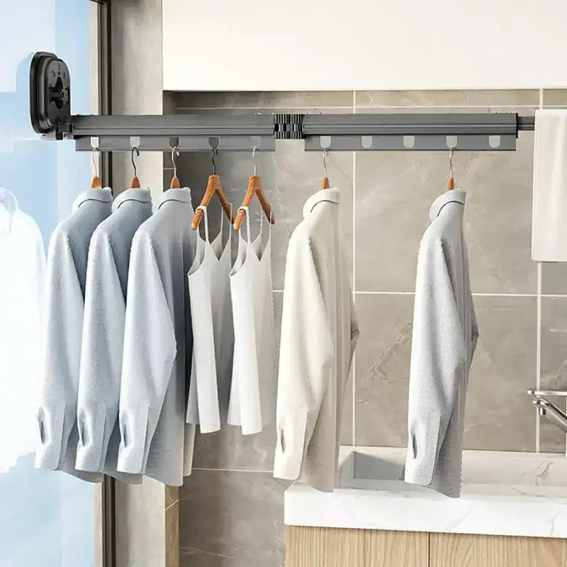 Suction Cup Wall Mount Folding Clothes Drying Rack