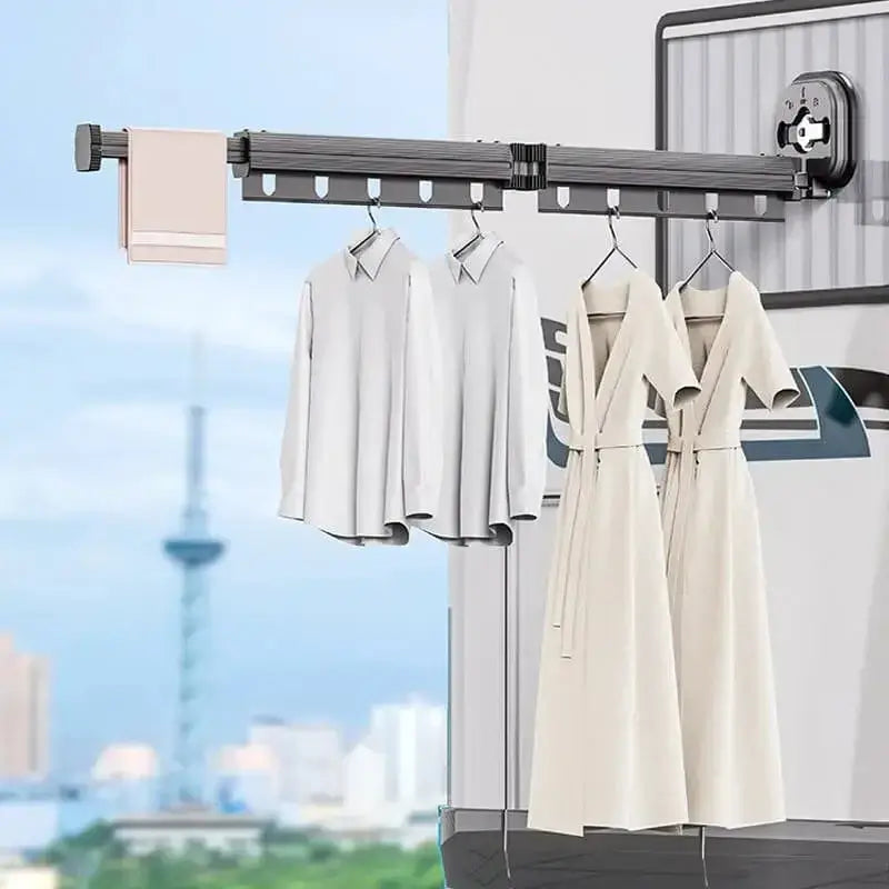 Suction Cup Wall Mount Folding Clothes Drying Rack