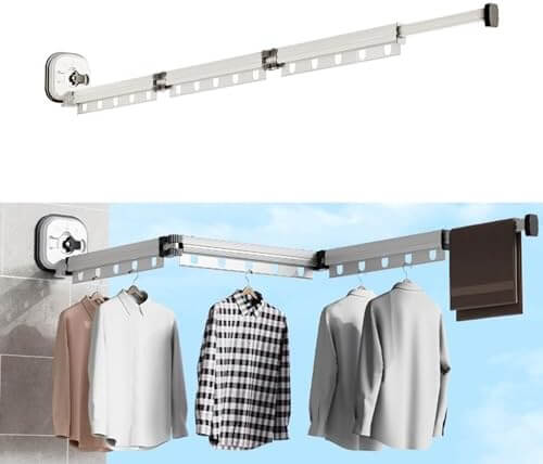 Suction Cup Wall Mount Folding Clothes Drying Rack