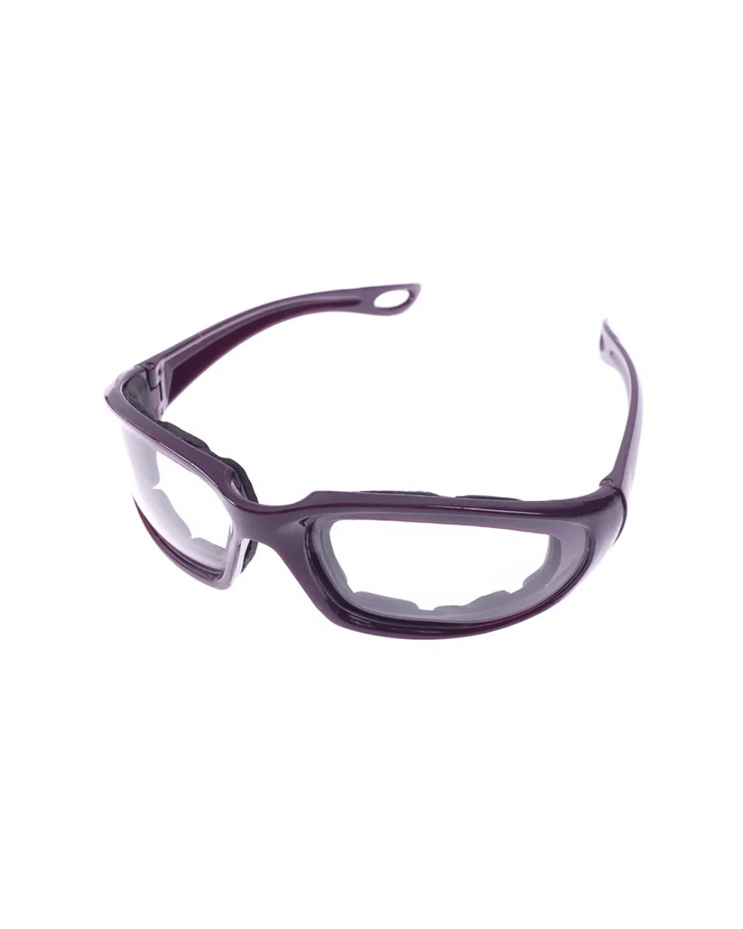 Onion goggles with foam seal and fog-free lenses for eye protection while chopping onions and other irritant ingredients