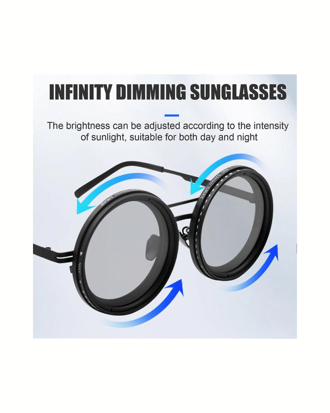 Adjustable Tint Polarized Round Sunglasses (Men and Women)