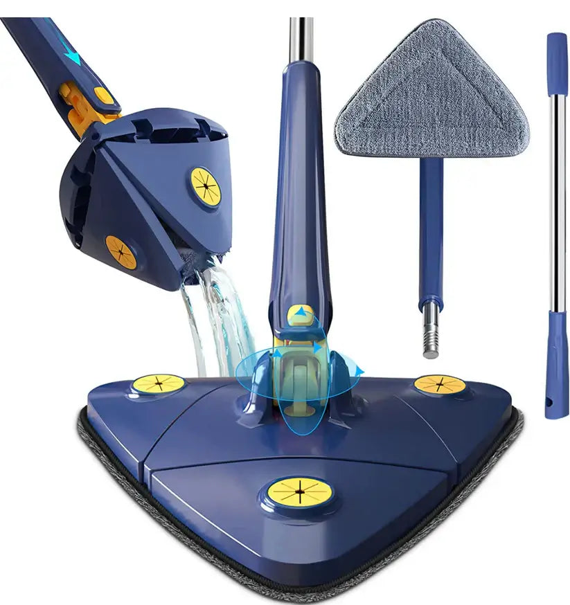 Microfibre 360° Rotating Mop with Extendable Triangle Squeegee