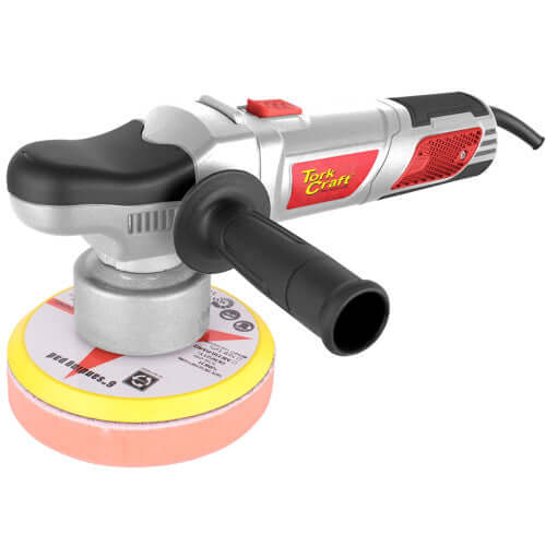 800W random orbital polisher with a 150mm backing pad, ideal for removing surface imperfections on painted surfaces.