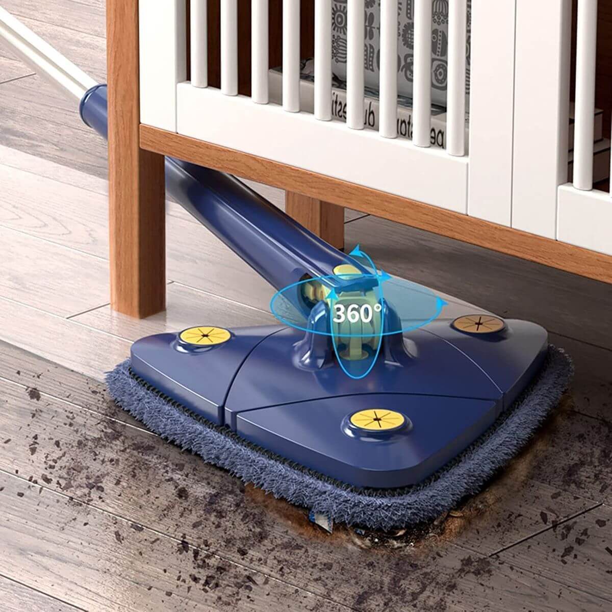 Microfibre 360° Rotating Mop with Extendable Triangle Squeegee